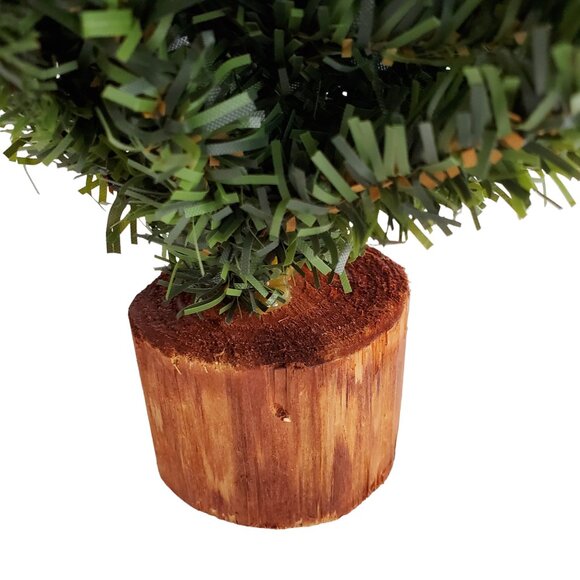 Lot of 5 Christmas Village Spruce Hemlock Trees Posable Bendable Wood Base - Picture 2 of 13